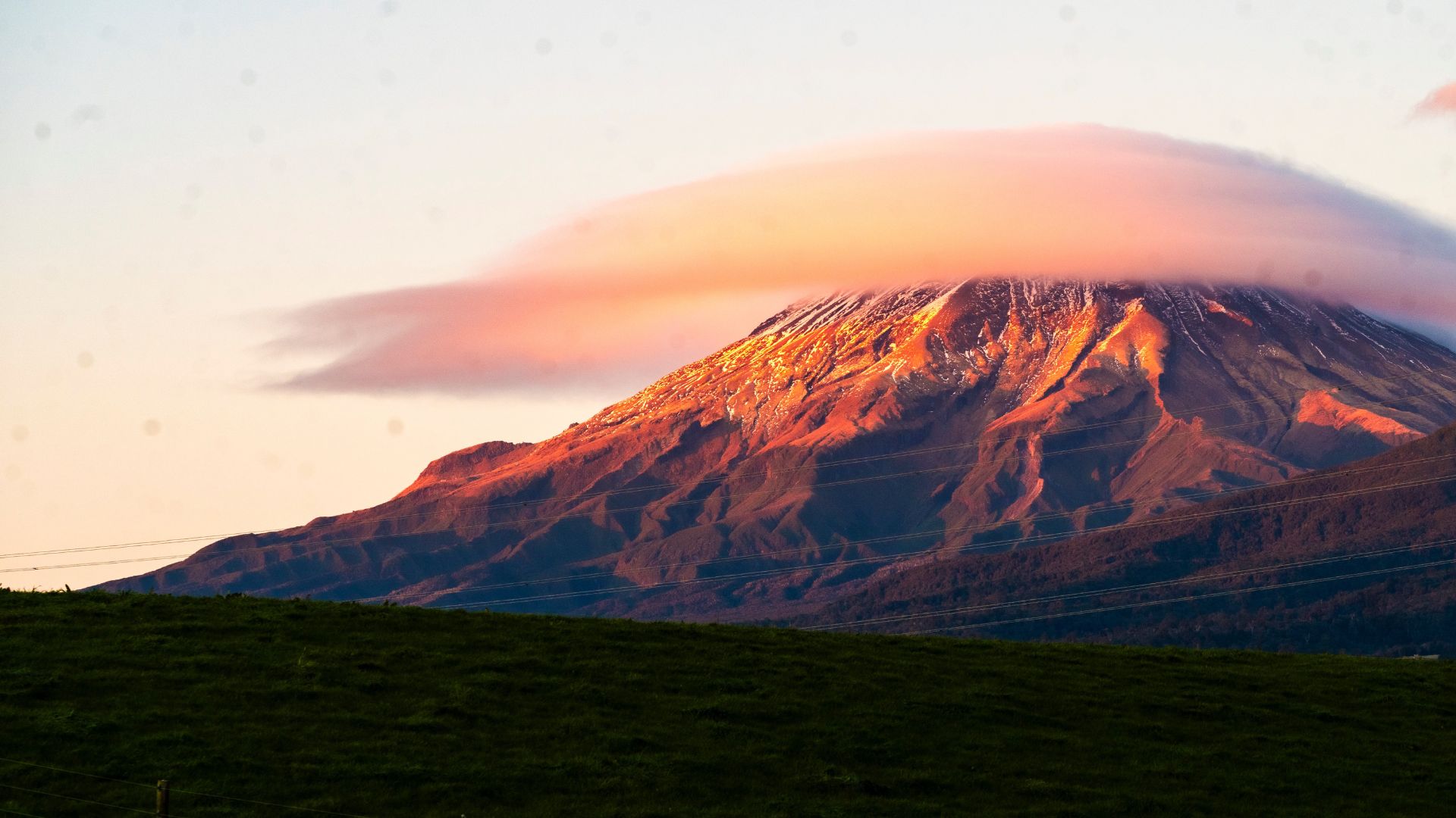 Mount Kilimanjaro glowing at sunrise